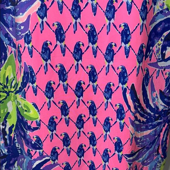 Lilly Pulitzer Sleeveless Parrots Jackie Silk Shift Dress Women's XXS - Picture 4 of 6